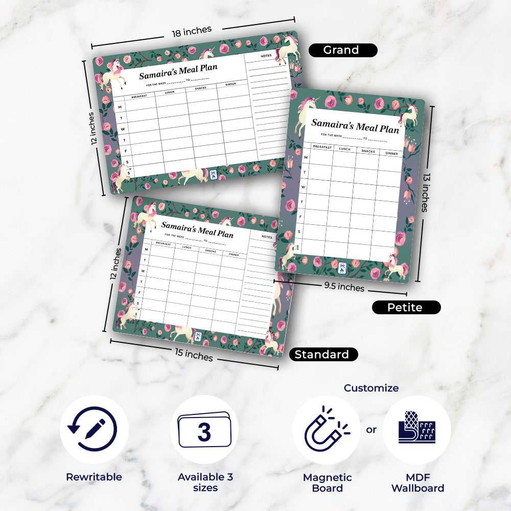 Unicorn Paradise Kids Meal Planner