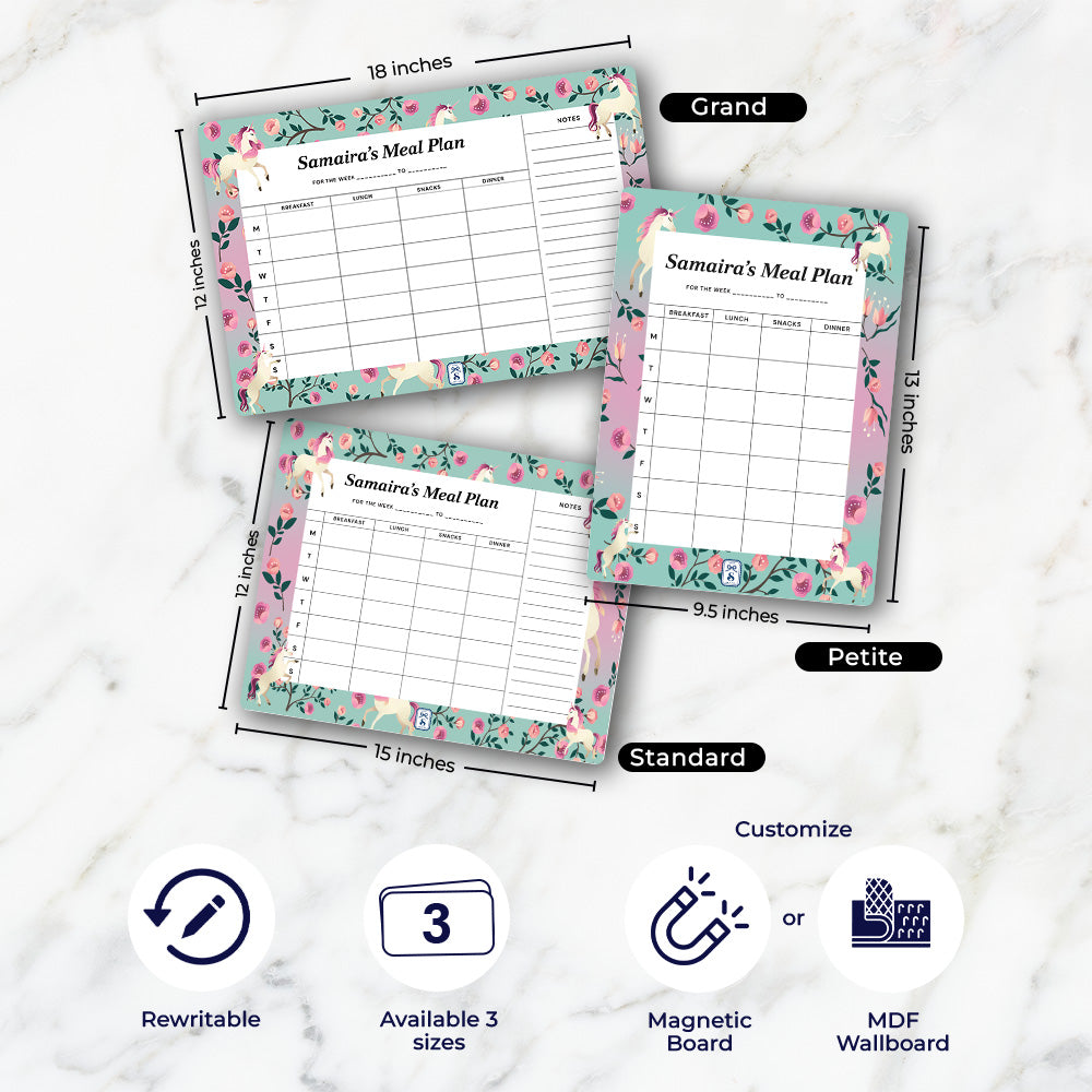 Unicorn Paradise Kids Meal Planner