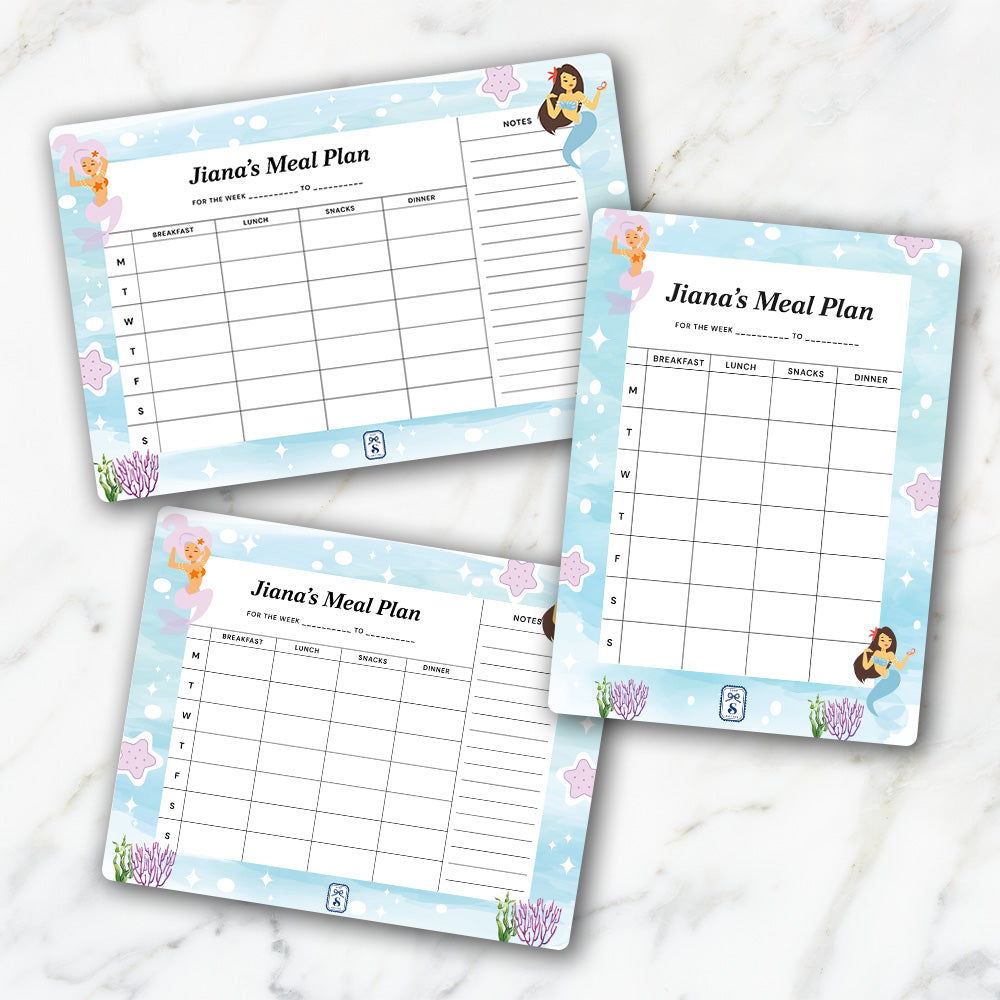 Sassy Mermaid Kids Meal Planner