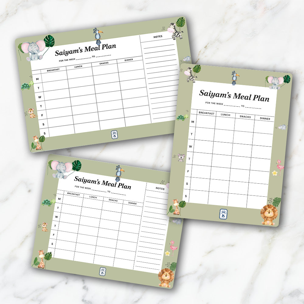 Jungle Friends Kids Meal Planner