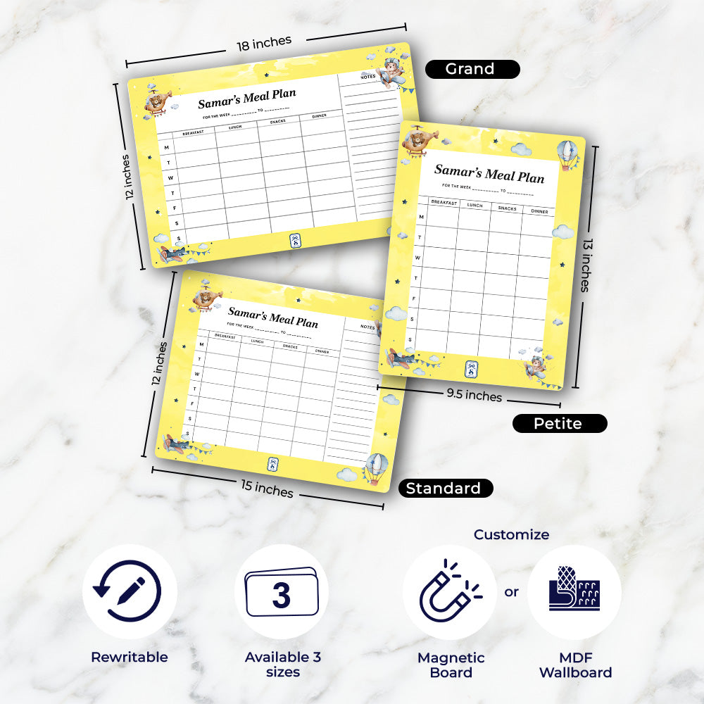 Teddy's Flight Kids Meal Planner