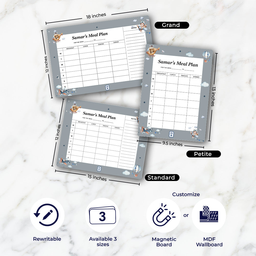 Teddy's Flight Kids Meal Planner