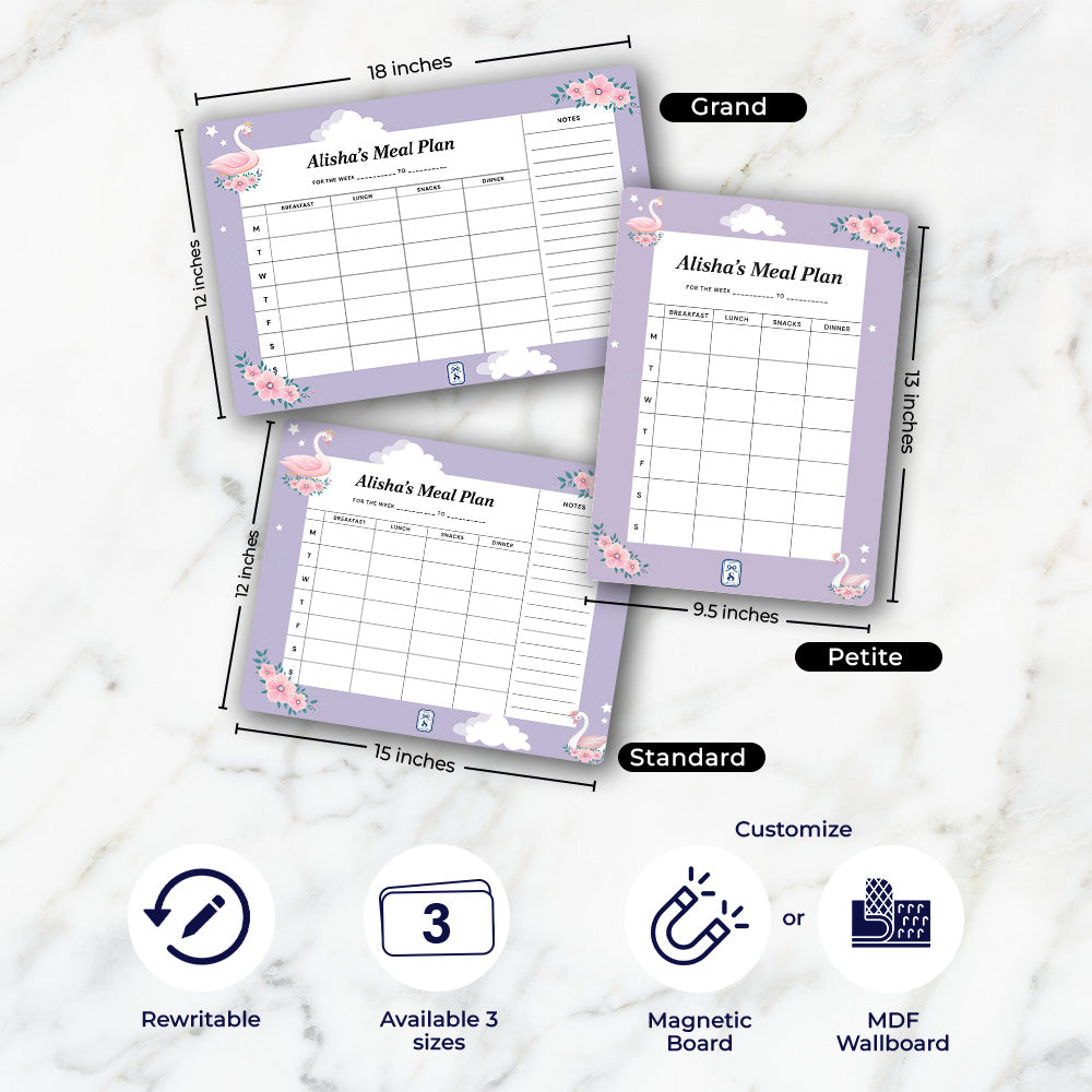 Swan Princess Kids Meal Planner