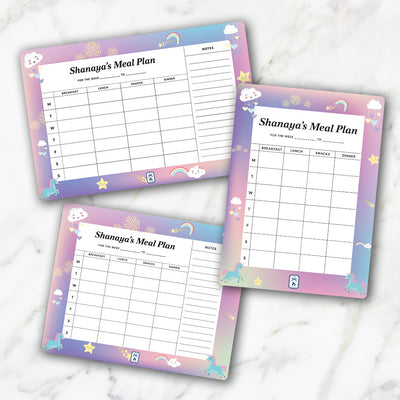 Unicorns & Rainbow Meal Planner