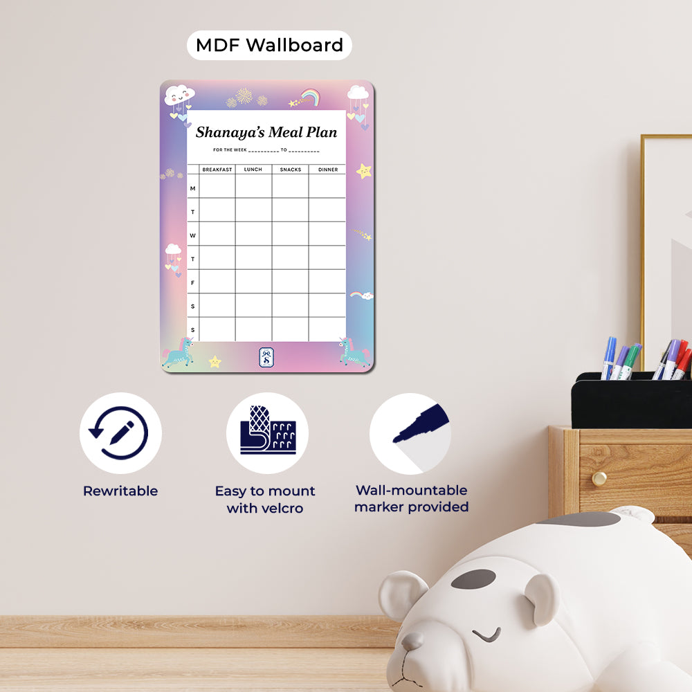 Unicorns & Rainbow Kids Meal Planner