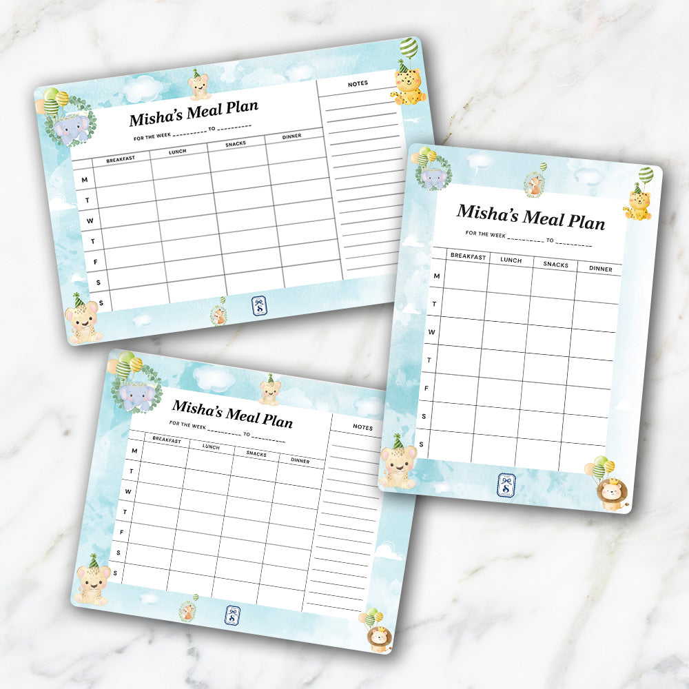 Safari Soiree Kids Meal Planner