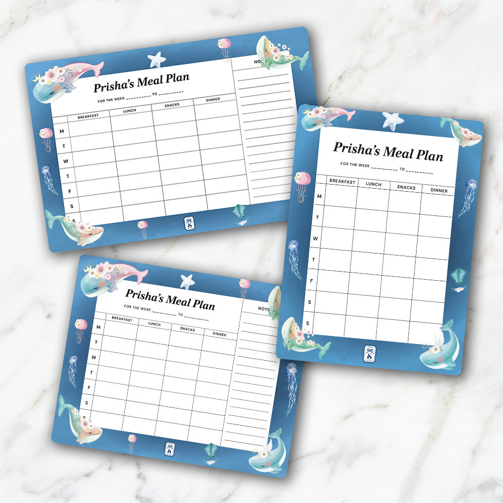 Floral Whales Kids Meal Planner