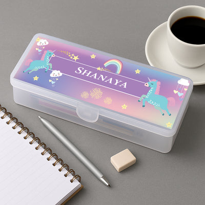Unicorns & Rainbow Pencil Box