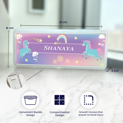 Unicorns & Rainbow Pencil Box