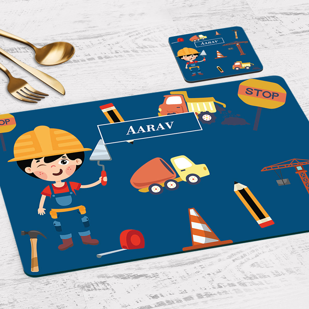 Little Builder Placemat - Set of 2