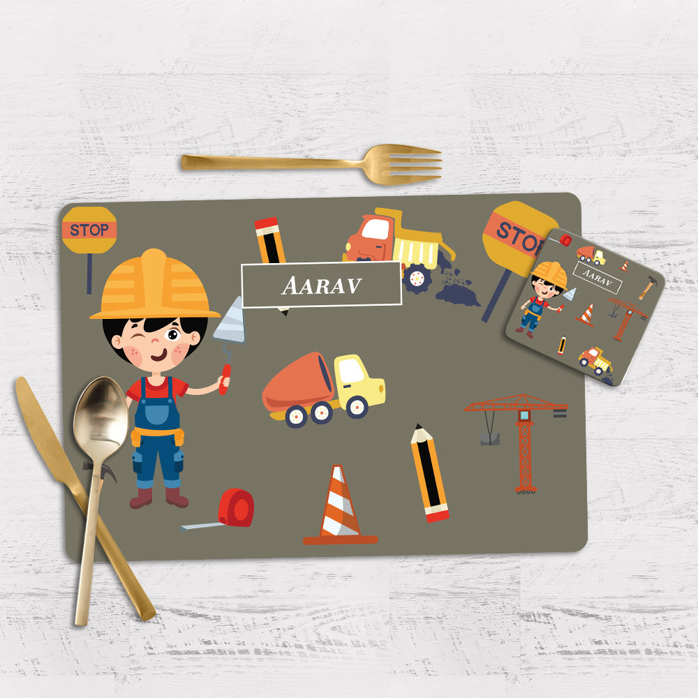 Little Builder Placemat - Set of 2