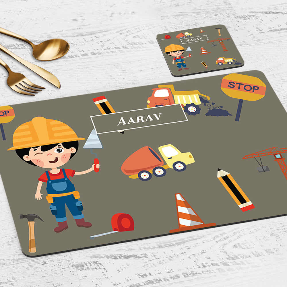 Little Builder Placemat - Set of 2