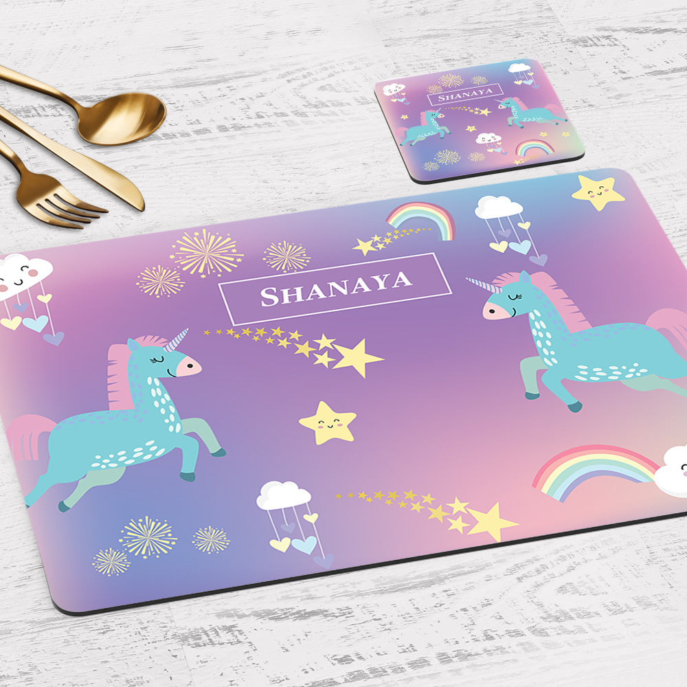 Unicorns & Rainbow Placemat - Set of 2