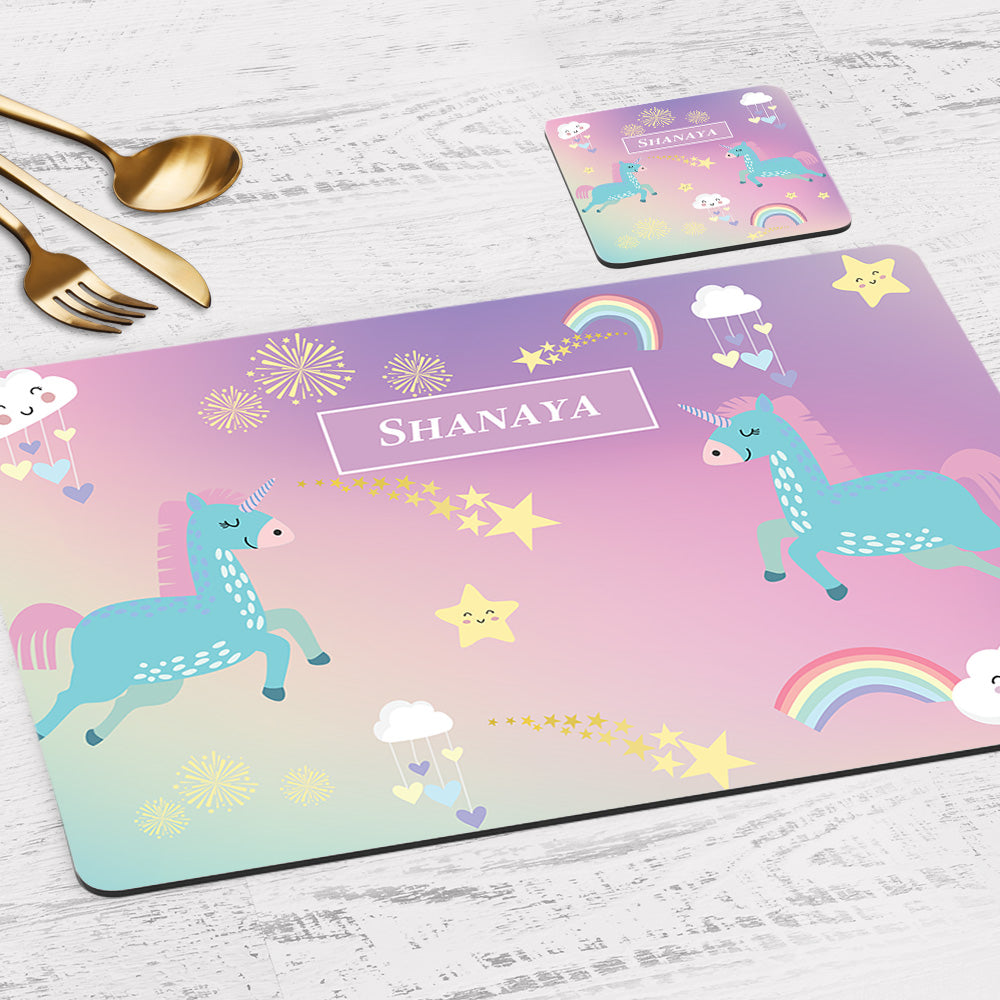 Unicorns & Rainbow Placemat - Set of 2