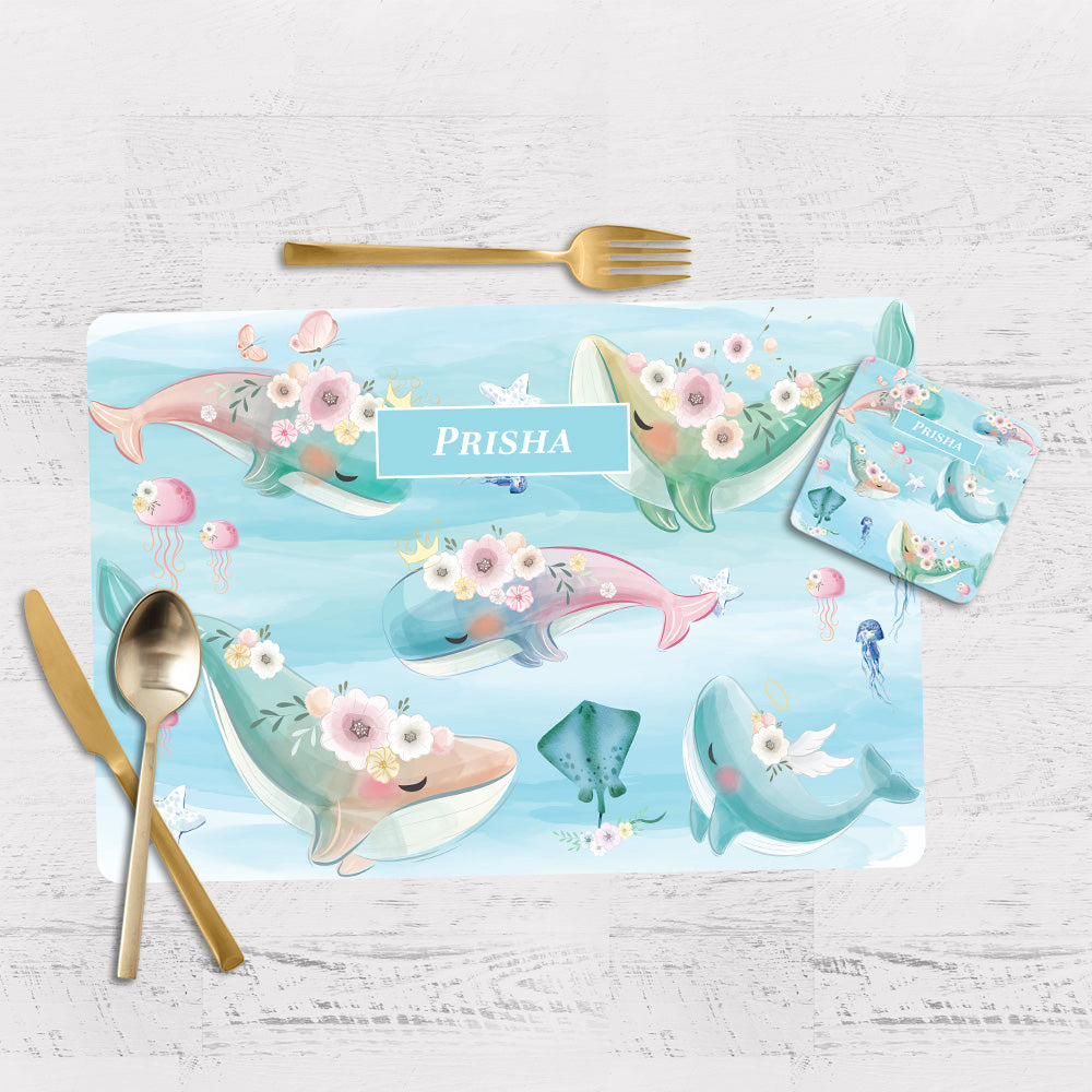 Floral Whales Placemat - Set of 2