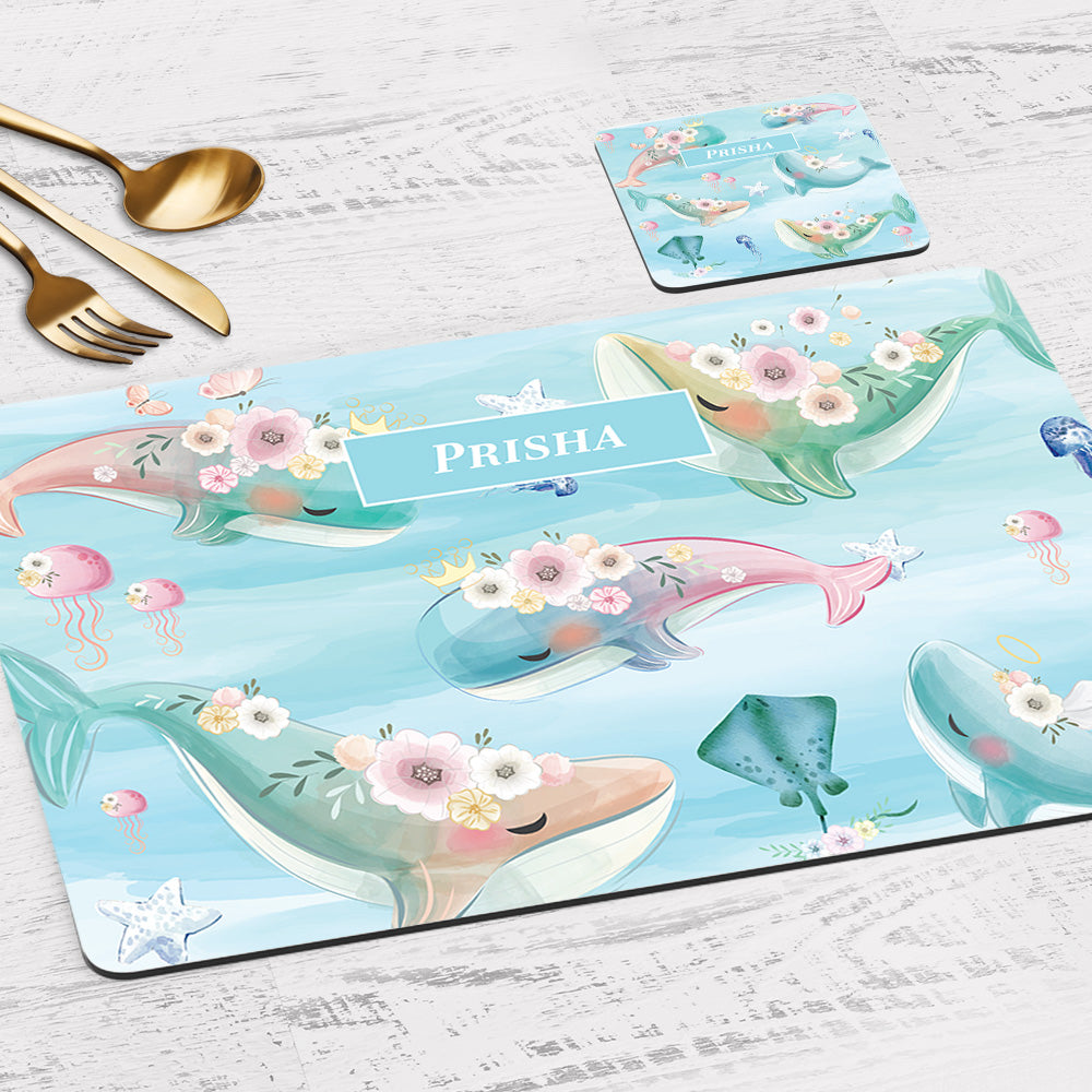 Floral Whales Placemat - Set of 2