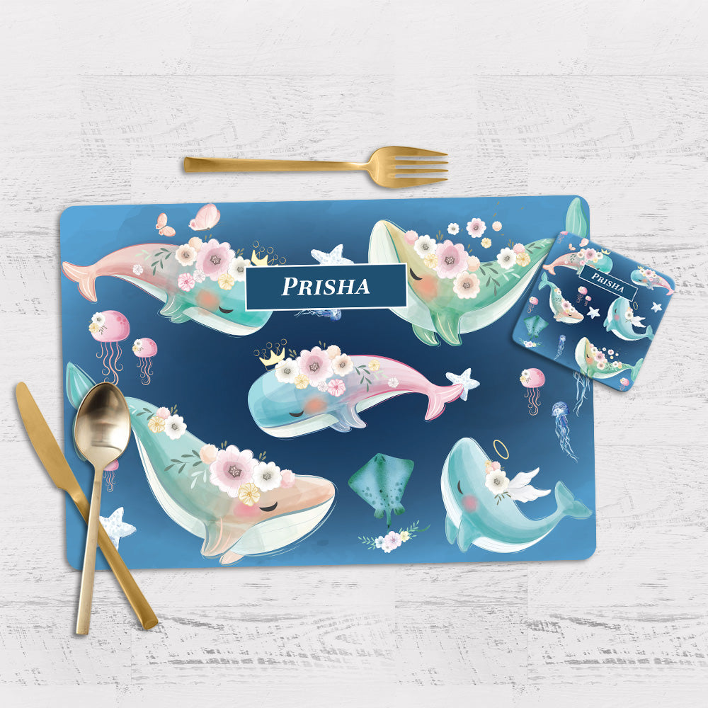 Floral Whales Placemat - Set of 2