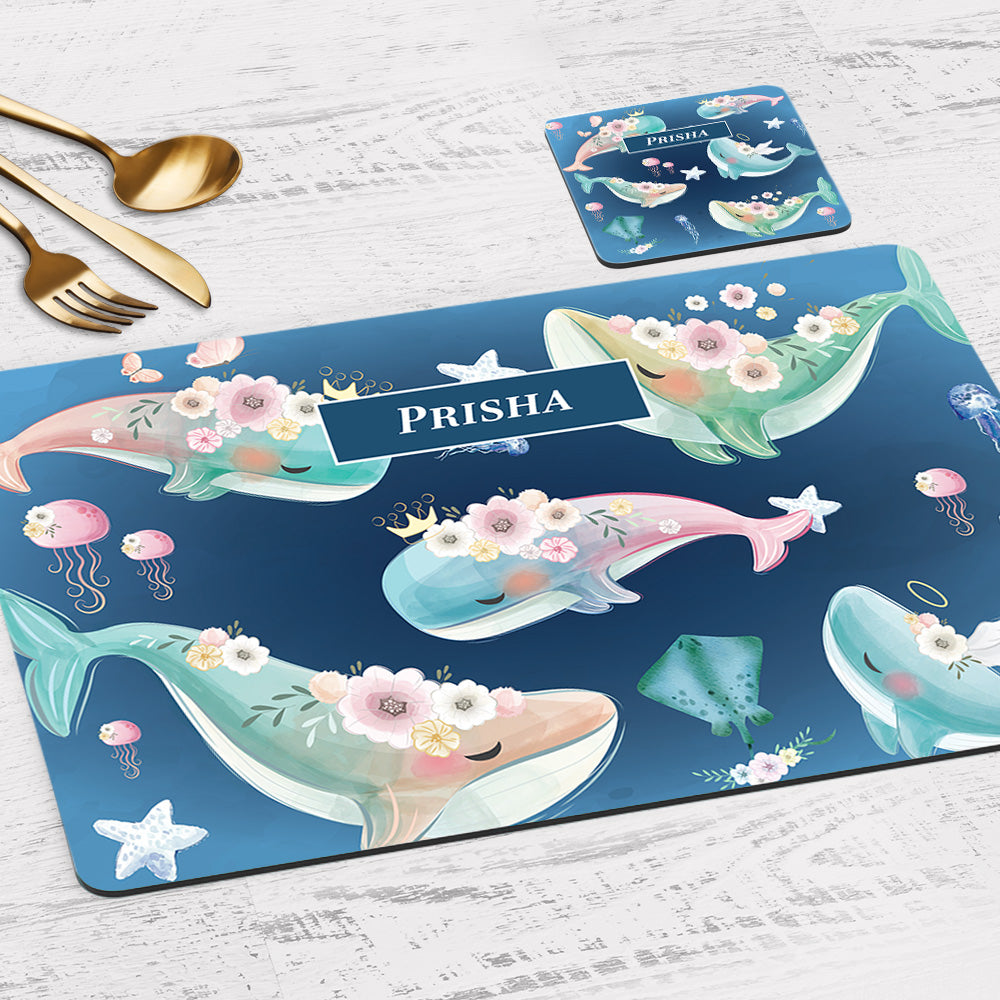 Floral Whales Placemat - Set of 2