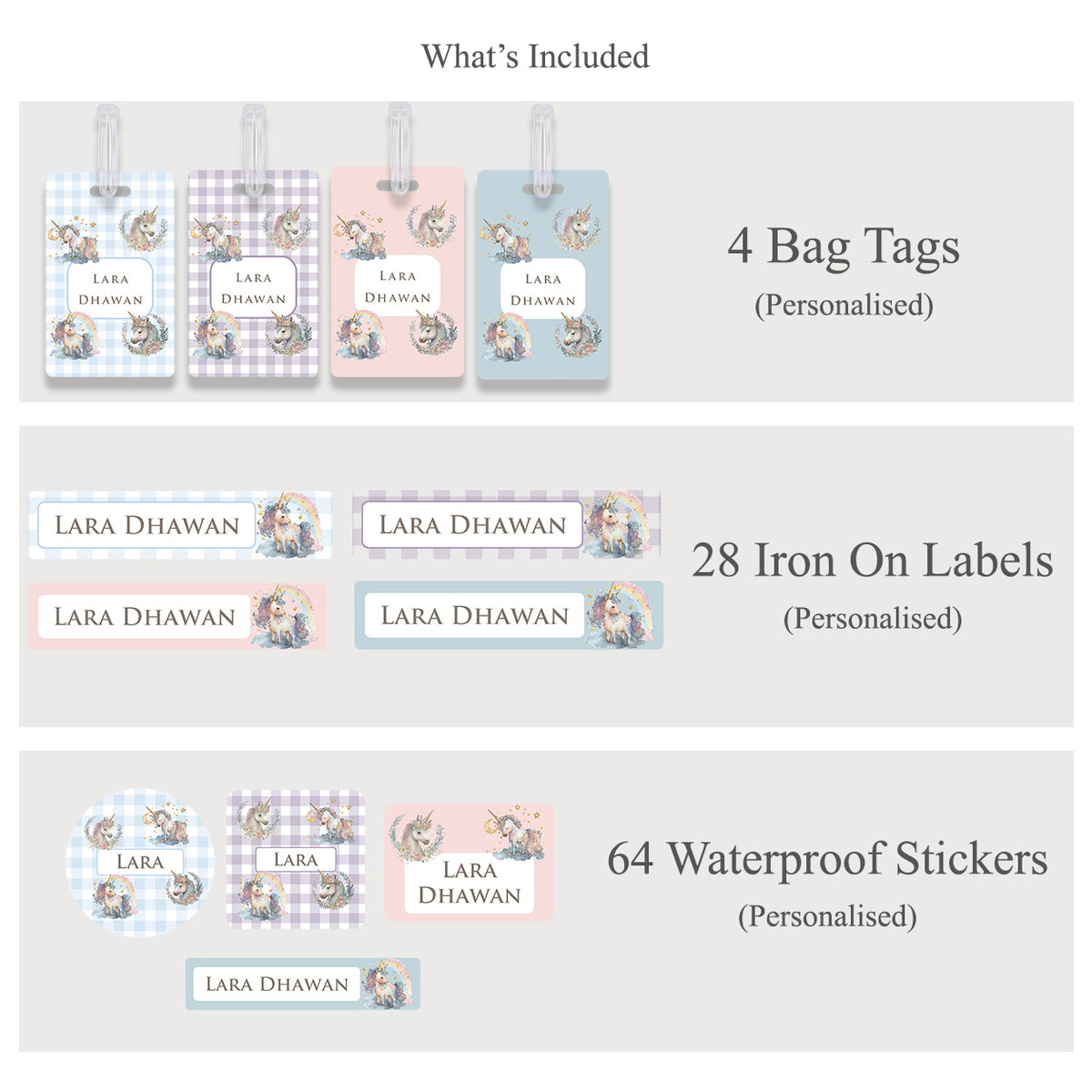 Unicorn Wishes Labelling Set
