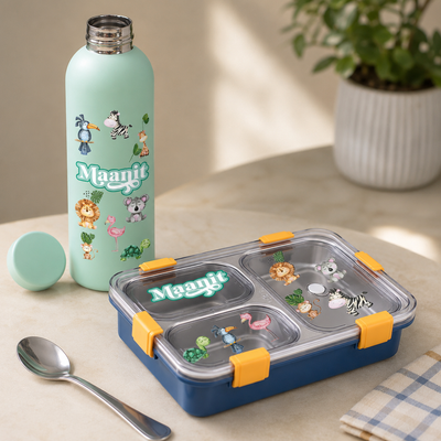 Jungle Friends Lunch Box & Water Bottle Gift Set