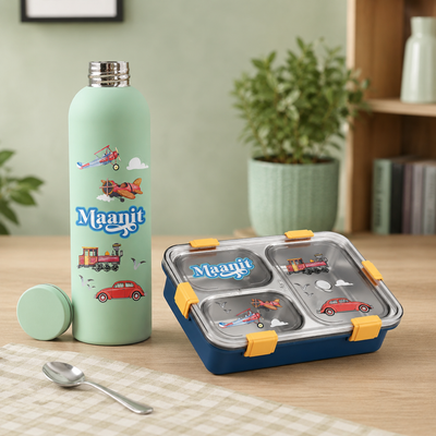 Transport Lunch Box & Water Bottle Gift Set