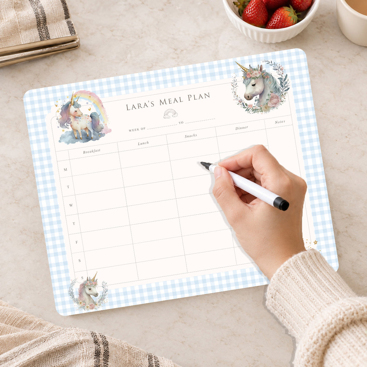 Unicorn Wishes Meal Planner