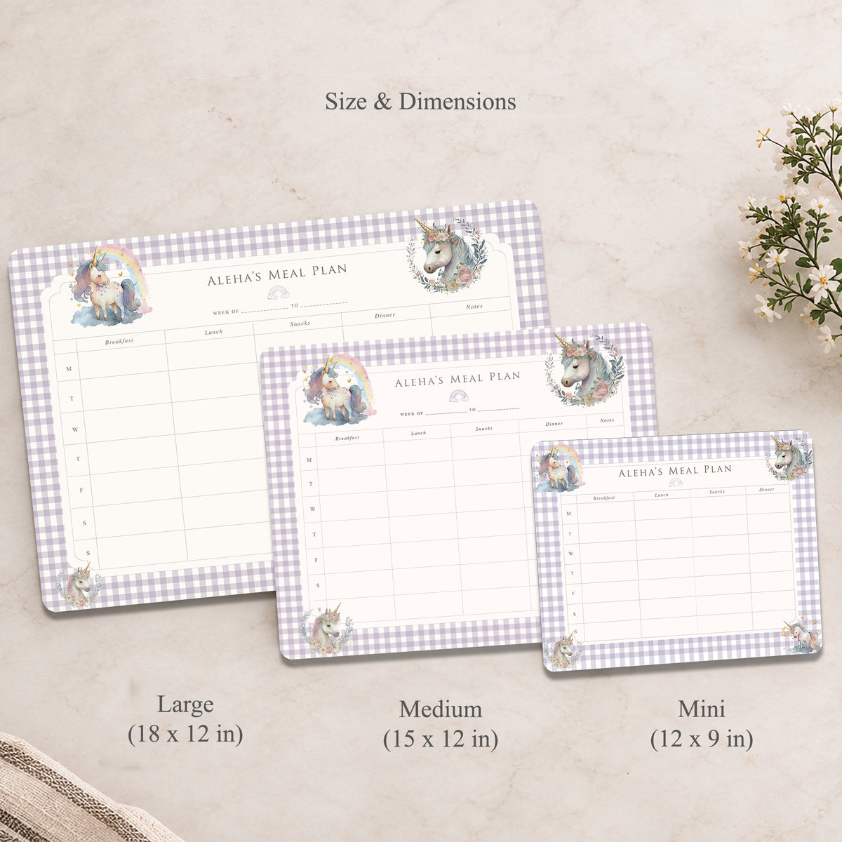 Unicorn Wishes Meal Planner