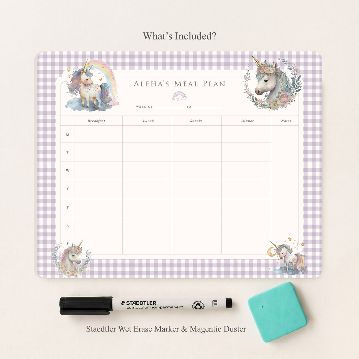 Unicorn Wishes Meal Planner