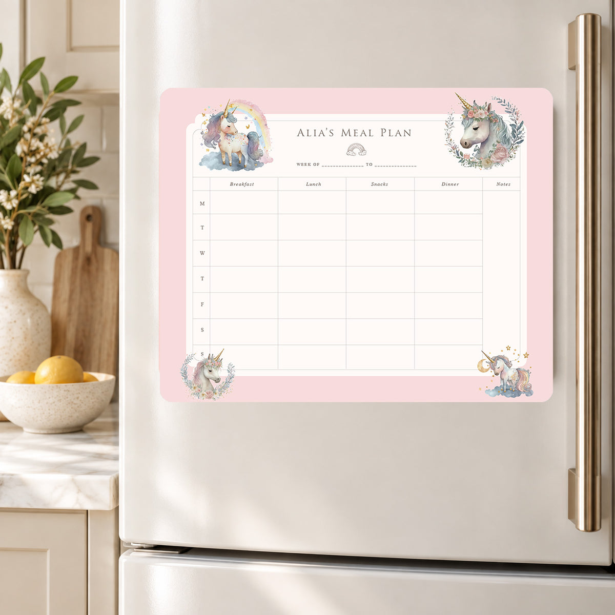 Unicorn Wishes Meal Planner