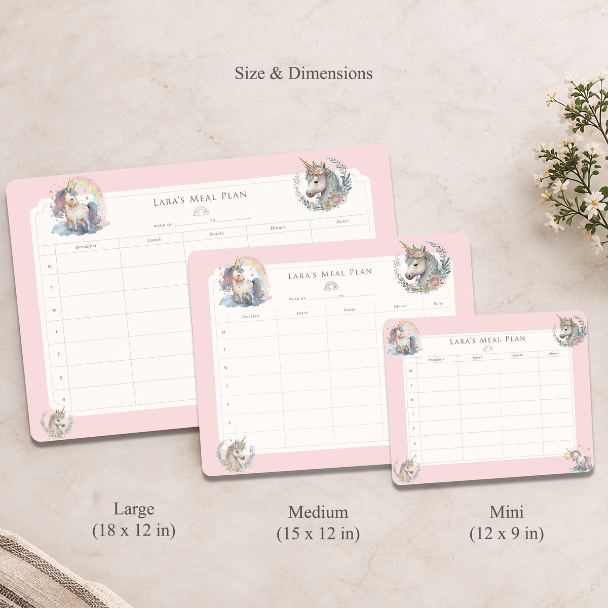 Unicorn Wishes Meal Planner