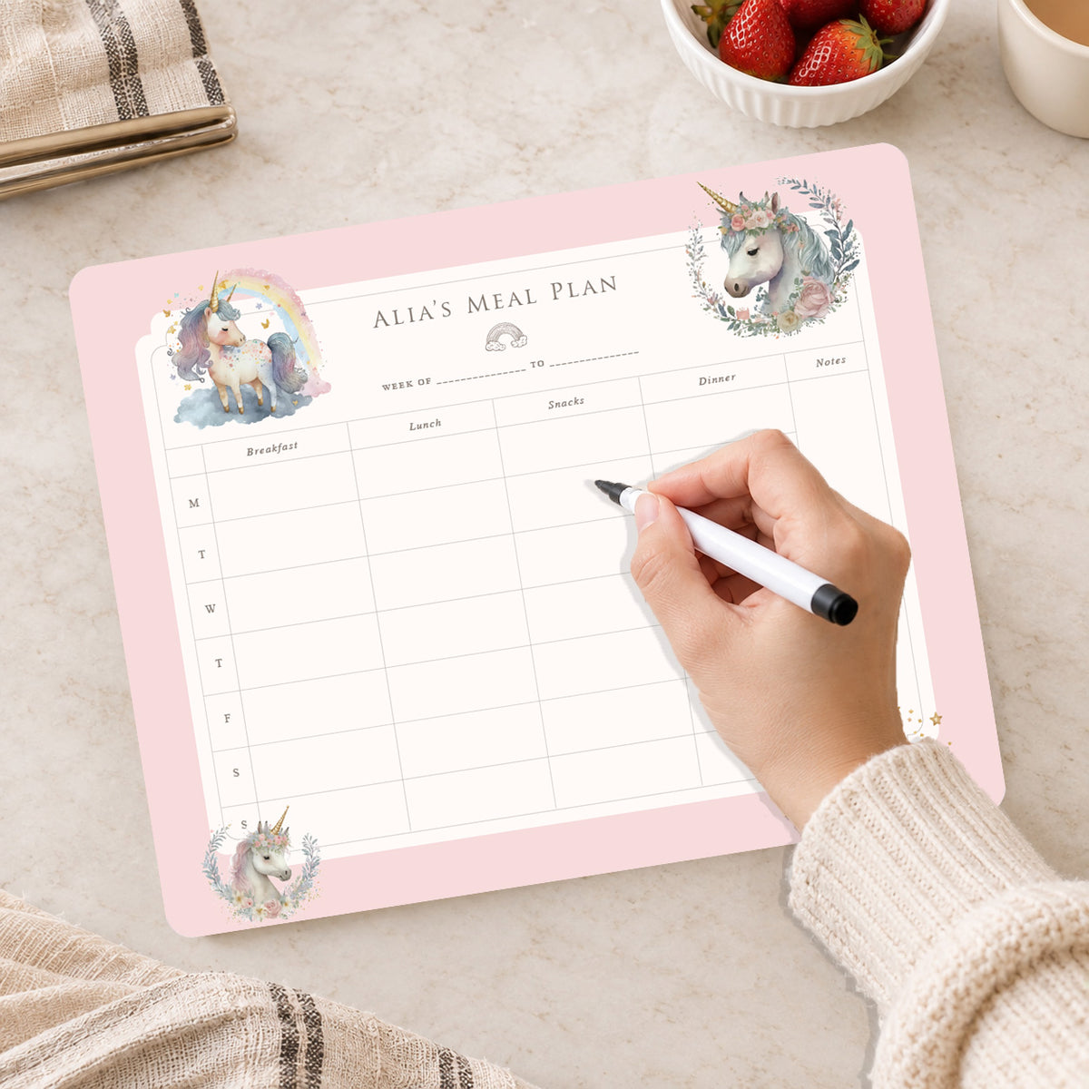 Unicorn Wishes Meal Planner