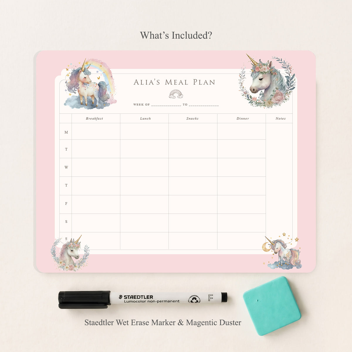 Unicorn Wishes Meal Planner