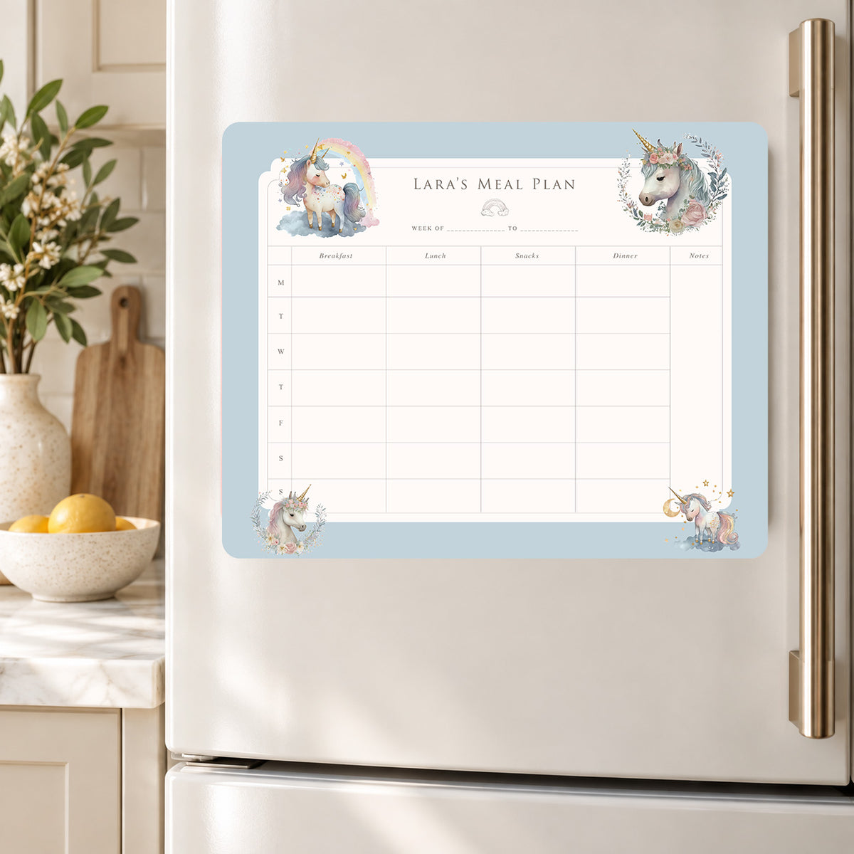Unicorn Wishes Meal Planner