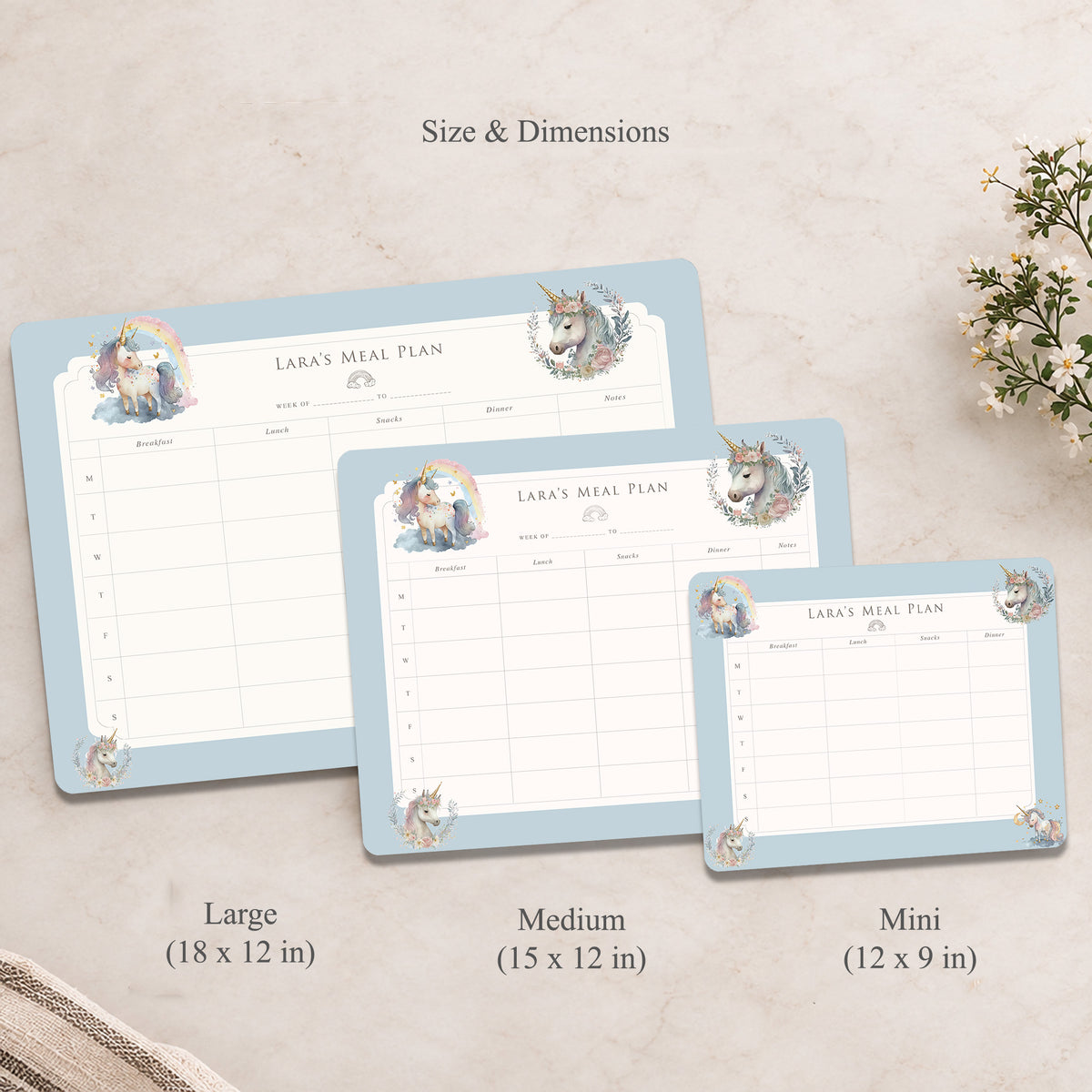 Unicorn Wishes Meal Planner