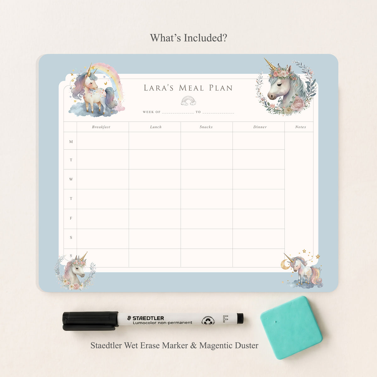 Unicorn Wishes Meal Planner
