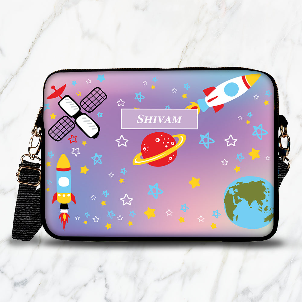 Space Satellites Kids Laptop Bag