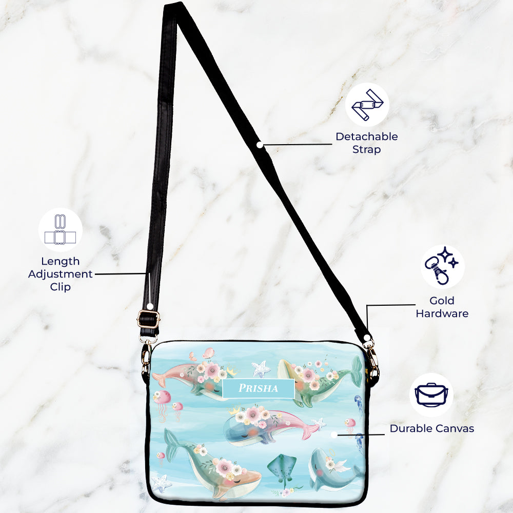 Floral Whales Kids Laptop Bag