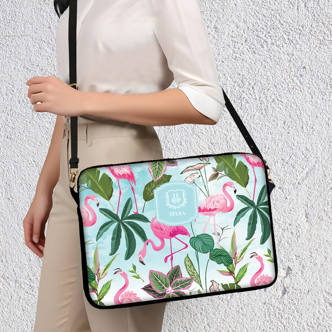 Flamingo Foliage Laptop Bag