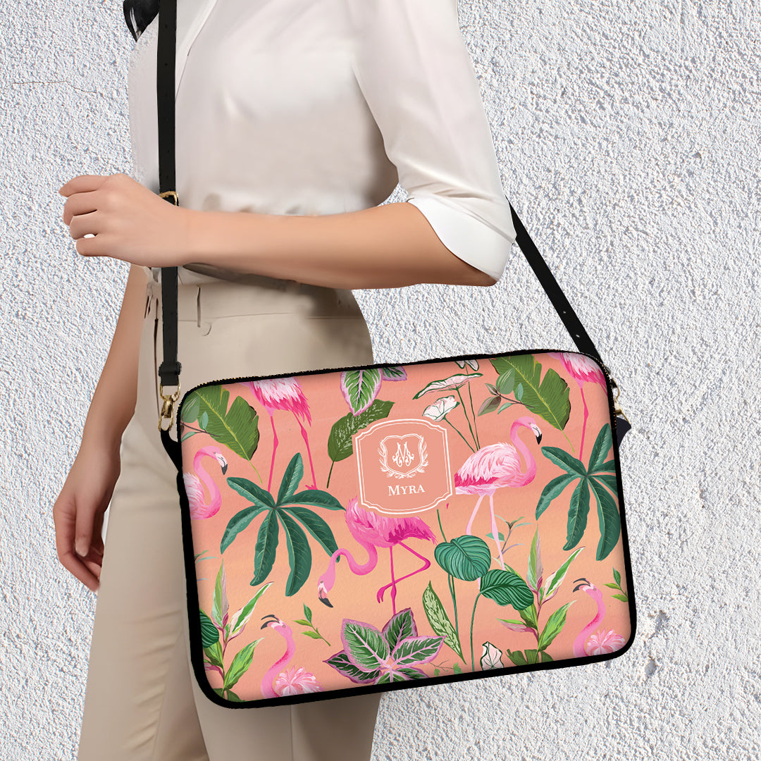 Flamingo Foliage Laptop Bag