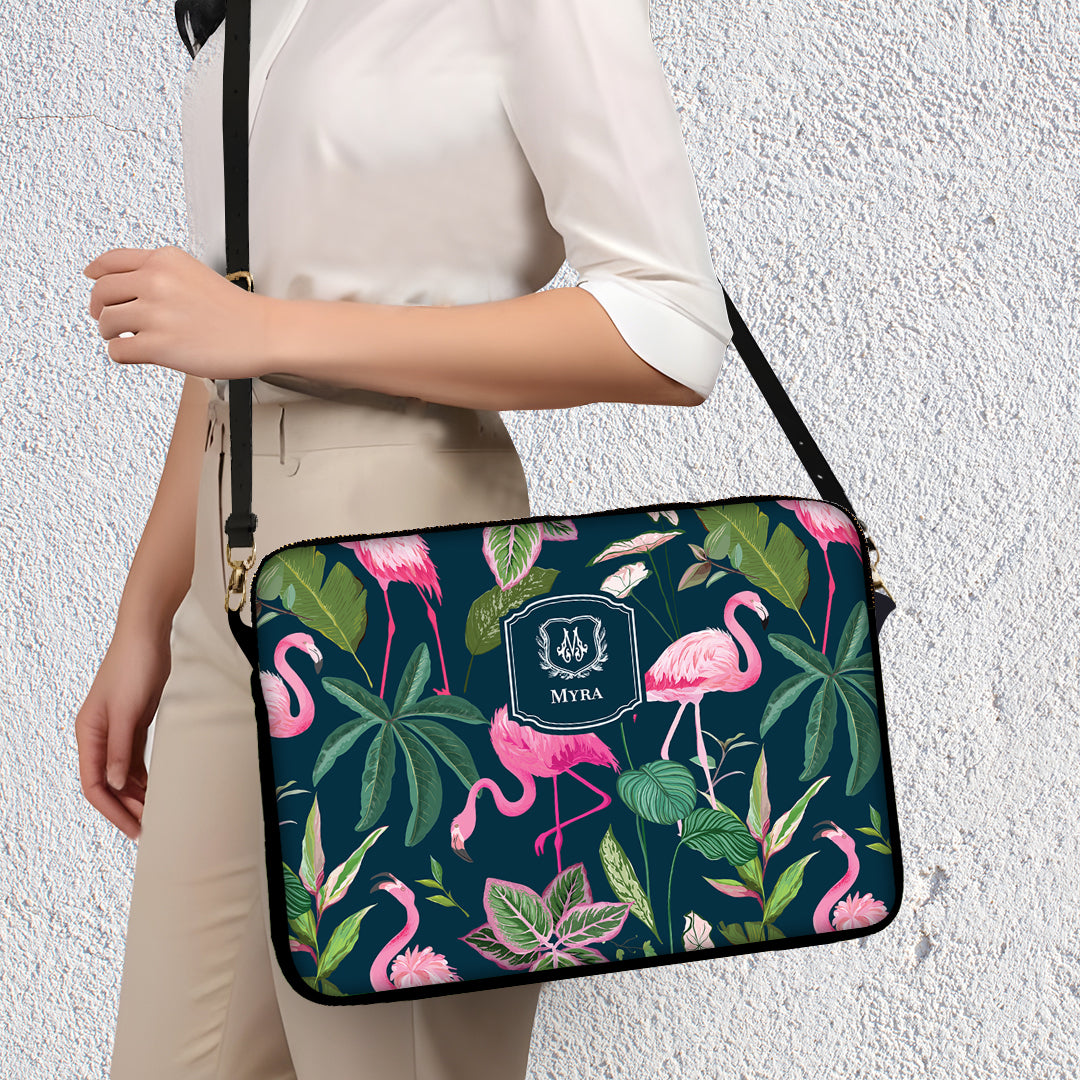 Flamingo Foliage Laptop Bag