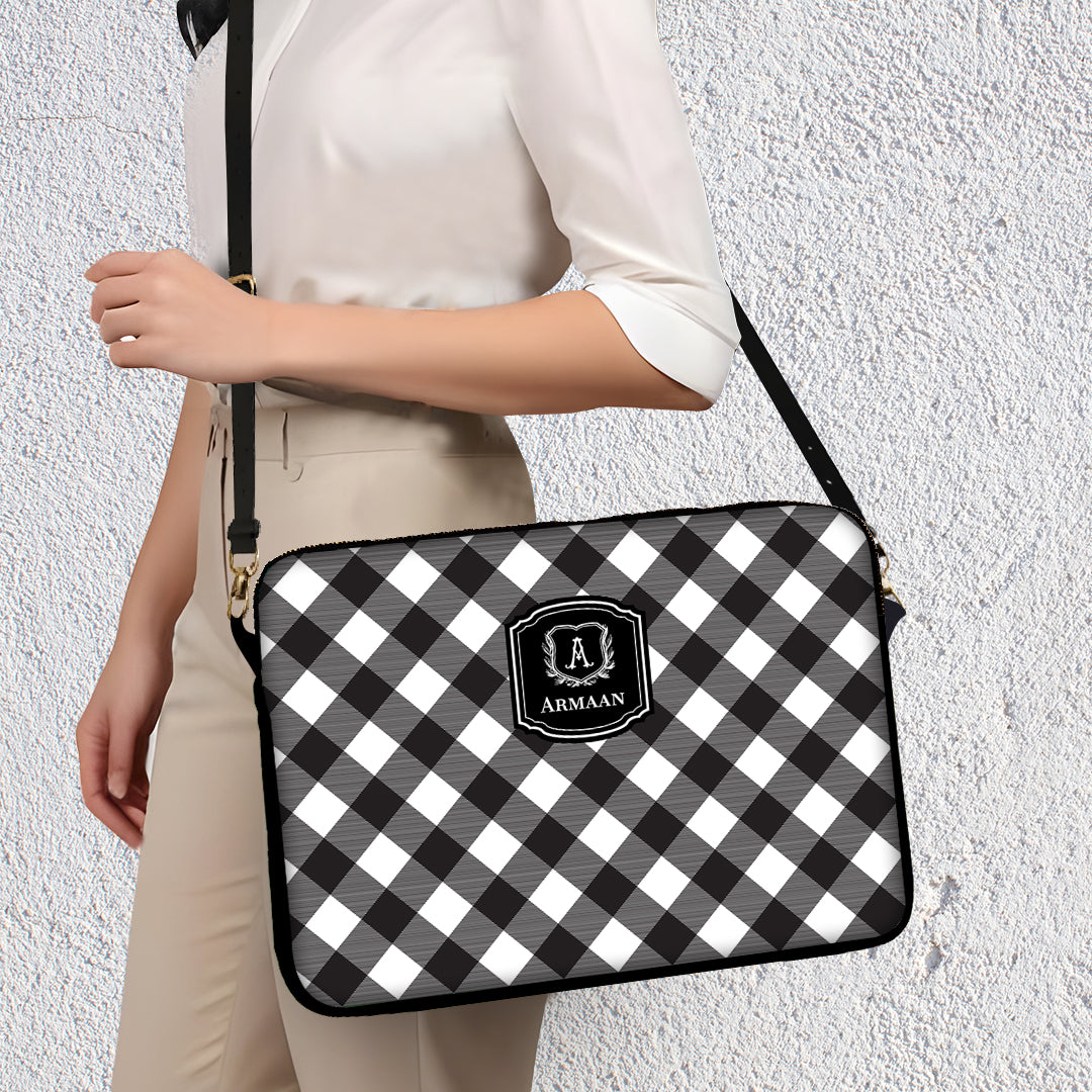 Gingham  Laptop Bag