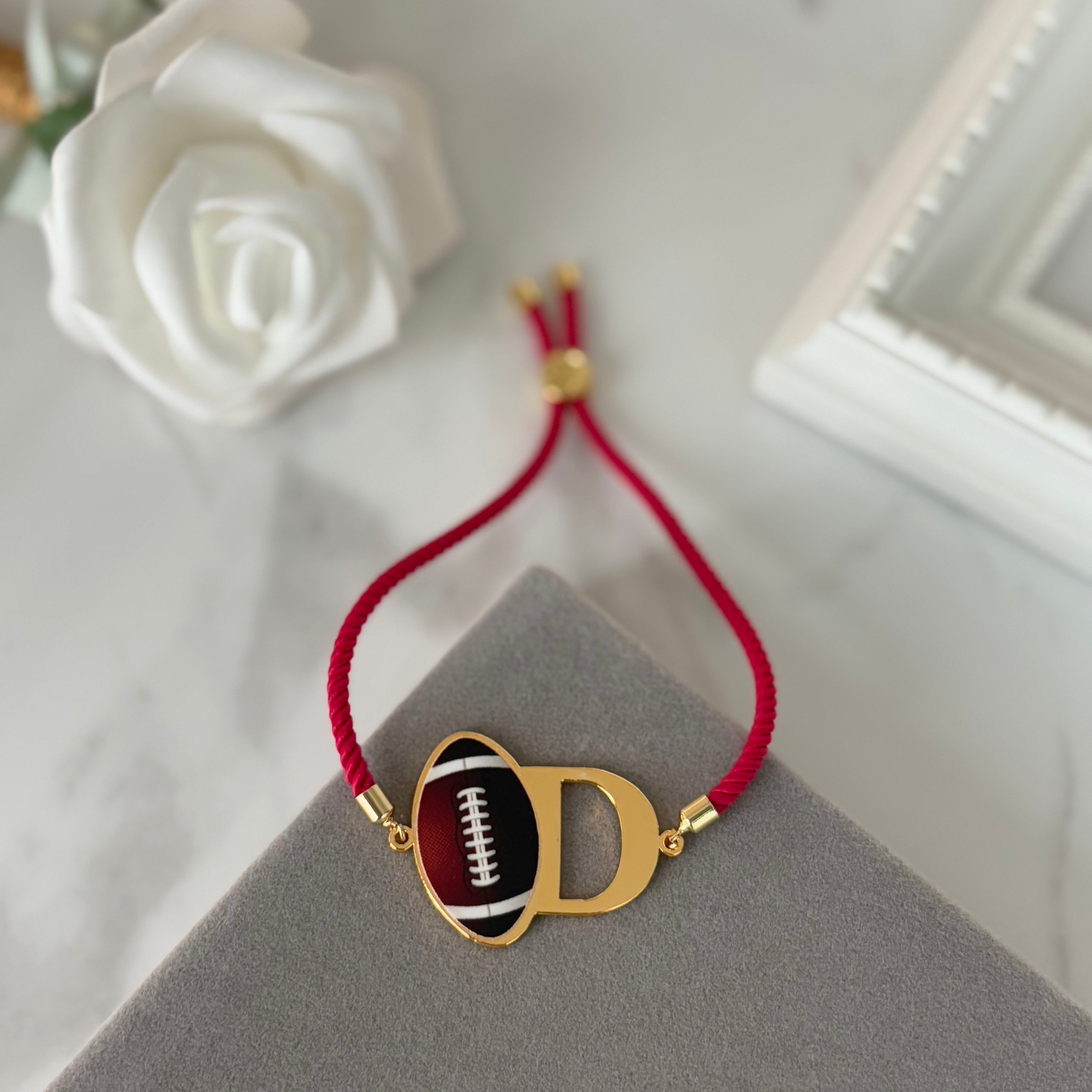Rugbyball Metal Bracelet