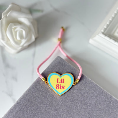 Lil Sis (Pastel) Metal Rakhi (Non Personalised)