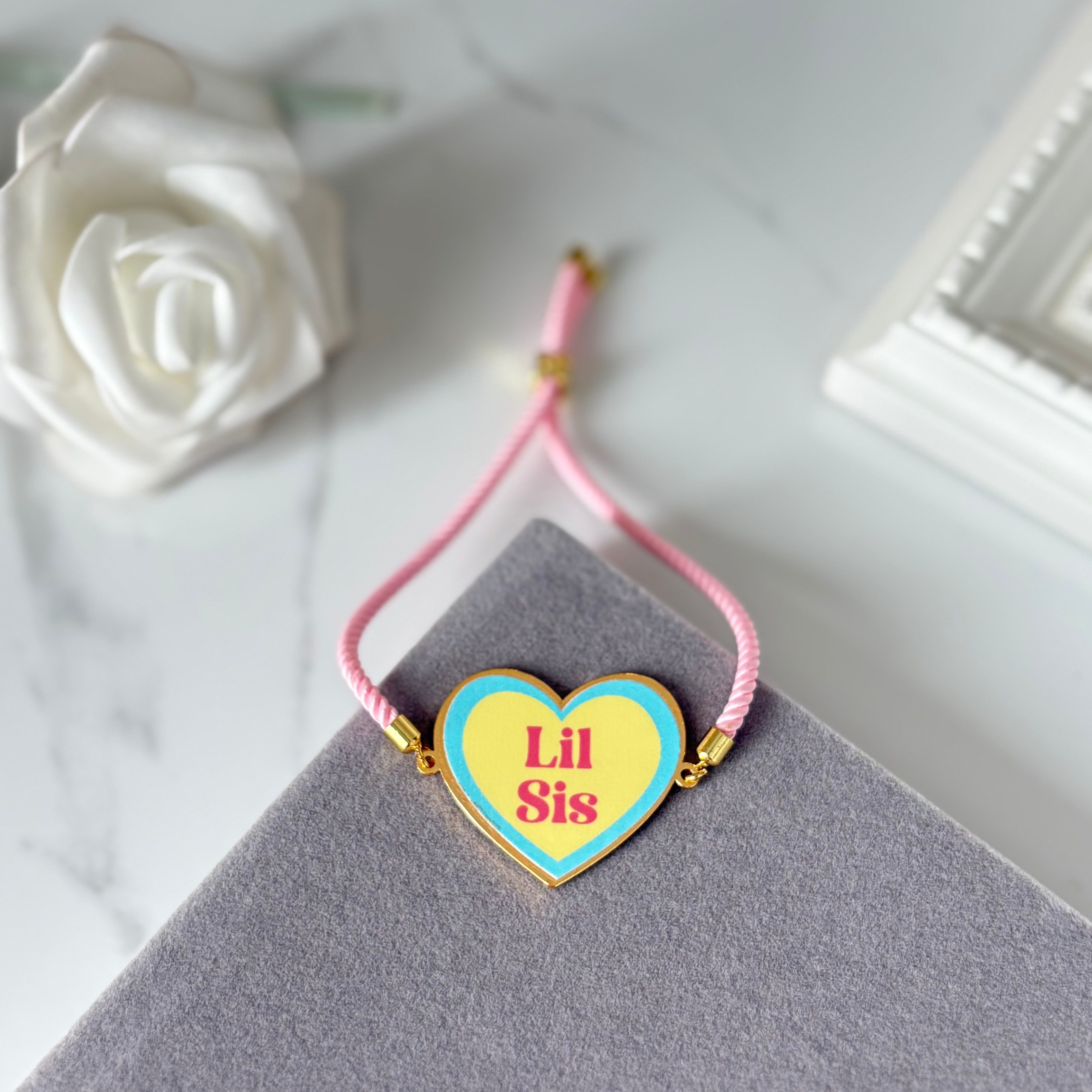 Lil Sis (Pastel) Metal Bracelet (Non Personalised)