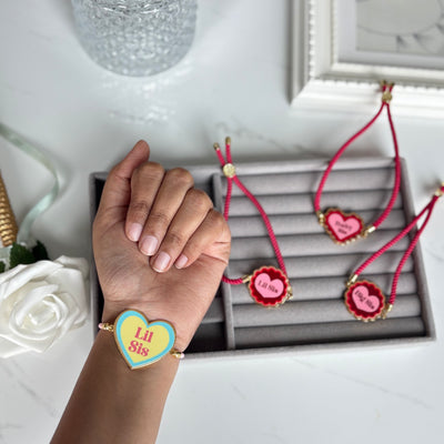 Lil Sis (Pastel) Metal Rakhi (Non Personalised)