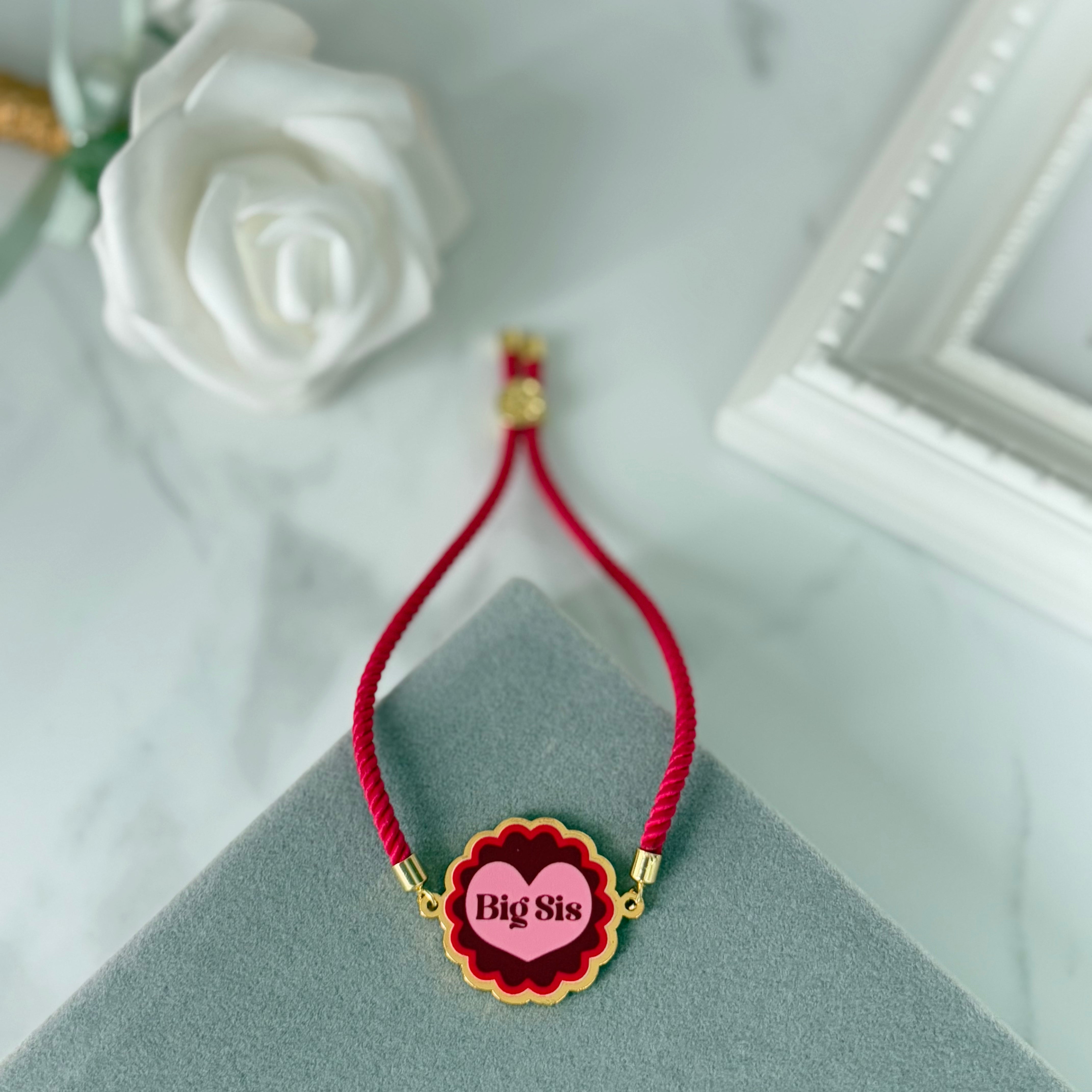 Big Sis (Red) Metal Bracelet (Non Personalised)