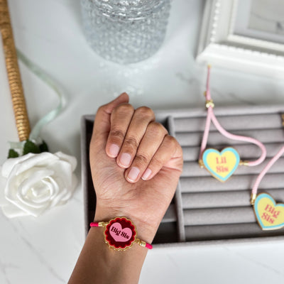 Big Sis (Red) Metal Rakhi (Non Personalised)