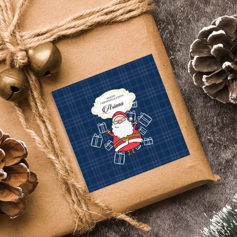 Santa's Sleigh Christmas Gift Sticker (Set of 24)