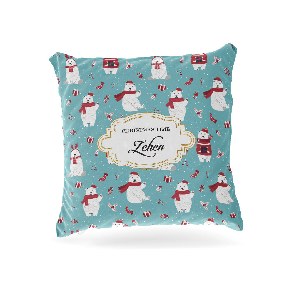 Merry Polar Bears Christmas Cushion Cover