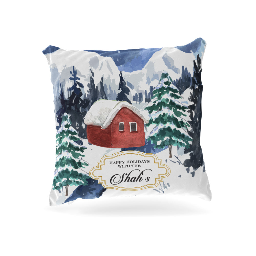 Little Red House Christmas Cushion Cover